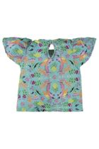 Komplet dziewczęcy, Bluzka z krótkim rękawem, Szorty, zielony, Up Baby