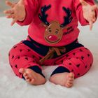 Komplet dziewczęcy, Body z długim rekawem, Spodnie dresowe, różowy, Eevi