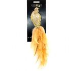 Koopman, ptaszek dekoracyjny na klipsie, złoty, 38 cm