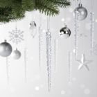 Koopman, sople lodu, opalizujące dekoracja, wisząca, 30 cm, 4 szt.