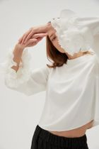 Koszula damska z długim rękawem, biała, Moodo