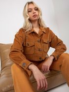 Koszula damska z długim rękawem, brązowa, Factory Price