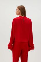 Koszula damska z długim rękawem, czerwona, Moodo