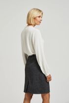 Koszula damska z długim rękawem, ecru, Moodo