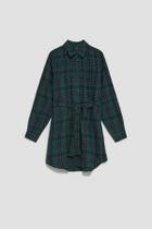 Koszula damska z długim rękawem, zielona, Moodo