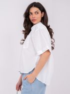 Koszula damska z krótkim rękawem, oversize, biała, Sublevel