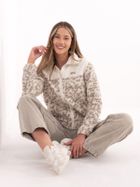 Kurtka damska, polarowa, beżowa, Sublevel