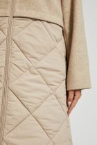 Kurtka damska z kapturem, beżowa, Moodo