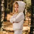 Kurtka dziecięca z kapturem, beżowa, Eevi