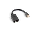 Lanberg, adapter, AD-0003-BK, Mini DisplayPort M - DisplayPort F, 0,10m, czarny