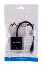 Lanberg, adapter, AD-0006-BK, Mini DisplayPort M - D-Sub, VGA F, 0,20m, czarny