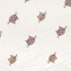 Lassig, Tiny Team, pieluszka muślinowa, otulacz z biobawełny, kotek, 60-60cm, 3 szt.