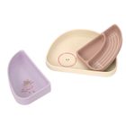 Lassig, Tiny Team, zestaw silikonowych naczyń, kotek, 3 szt.