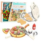 Lean Toys, gofrownica z zestawem do pizzy, przekąski imprezowe, 23 elementy