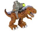 Lean Toys, interaktywny dinozaur z katapultą, brązowy