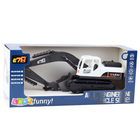 Lean Toys, koparka gąsienicowa metalowa biała