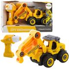 Lean Toys, koparka, pojazd budowlany do skręcania, żółty