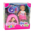 Lean Toys, laleczka z pieskiem, namiotem i akcesoriami