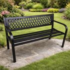 Lean Toys, ławka ogrodowa, metalowa, czarna, 120 cm