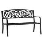Lean Toys, ławka ogrodowa, metalowa, czarna, 127 cm