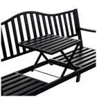 Lean Toys, ławka ogrodowa, metalowa, czarna, 150 cm