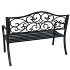 Lean Toys, ławka ogrodowa, metalowa, zdobiona, czarna, 127 cm