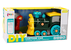 Lean Toys, lokomotywa kreskówkowa, pojazd do skręcania, zielona