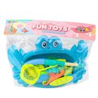 Lean Toys, łowienie rybek na stoliku, gra zręcznościowa, niebieski