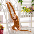 Lean Toys, małpka z dzieckiem, maskotka, ciemno brązowa, 70 cm