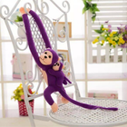 Lean Toys, małpka z dzieckiem, maskotka, fioletowa, 70 cm