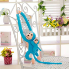 Lean Toys, małpka z dzieckiem, maskotka, niebieska, 70 cm