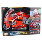 Lean Toys, motocykl do rozkręcania, warsztat, interaktywny, czerwony