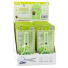 Lean Toys, nożyczki szkolne z osłonką oburęczne, zielone, 14 cm