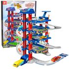Lean Toys, parking z windą i zjeżdżalnią dla autek, zestaw z pojazdami, 78 elementów