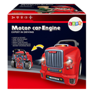 Lean Toys, silnik ciężarówki, zestaw majsterkowicza, czerwony