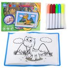 Lean Toys, tablica do malowania DIY z pisakami, płótno, dinozaury