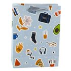 Lean Toys, torba prezentowa naklejki kolorowe znaczki, 23-18-10,5 cm, 1 szt.