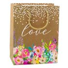 Lean Toys, torba prezentowa, napis love, kwiaty, 23-18-10,5 cm, 1 szt.