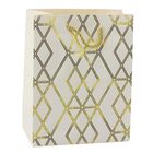 Lean Toys, torba prezentowa papierowa elegancka złote wzory, 23-18-10,5 cm, 1 szt.