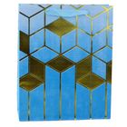 Lean Toys, torba prezentowa papierowa wzory geometryczne złote, 32-26-12 cm, 1 szt.