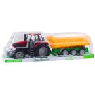 Lean Toys, traktor rolniczy z przyczepą, żółty