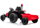 Lean Toys, Traktor z przyczepą, pojazd na akumulator, czerwony