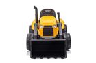 Lean Toys, traktor z przyczepą, pojazd na akumulator, żółty, S617
