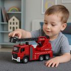 Lean Toys, wóz strażacki z wysięgnikiem, pojazd interaktywny