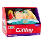 Lean Toys, zestaw owoców do krojenia z koszykiem, 7 sztuk