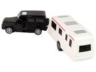 Lean Toys, zJeep, pojazd z przyczepą kempingową, czarny