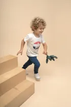 Legginsy chłopięce, granatowe, Pinokio