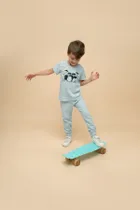 Legginsy chłopięce, niebieskie, Pinokio