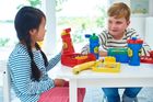 LEGO, lunchbox, niebiesko-czerwony