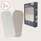 Lionelo, bambusowe prześcieradło z gumką, biały/beżowy, 28-70 cm, 2 szt.